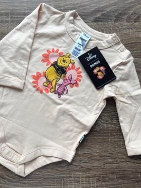 Bonds Disney Winnie the Pooh Pink Cream Long Sleeve Bodysuit